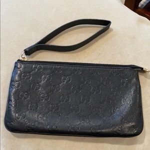 Authentic Black Gucci wristlet